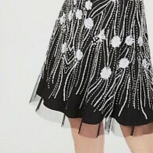 ADRIANNA Papell Black Ivory Beaded Halter Dress - Picture 4 of 12